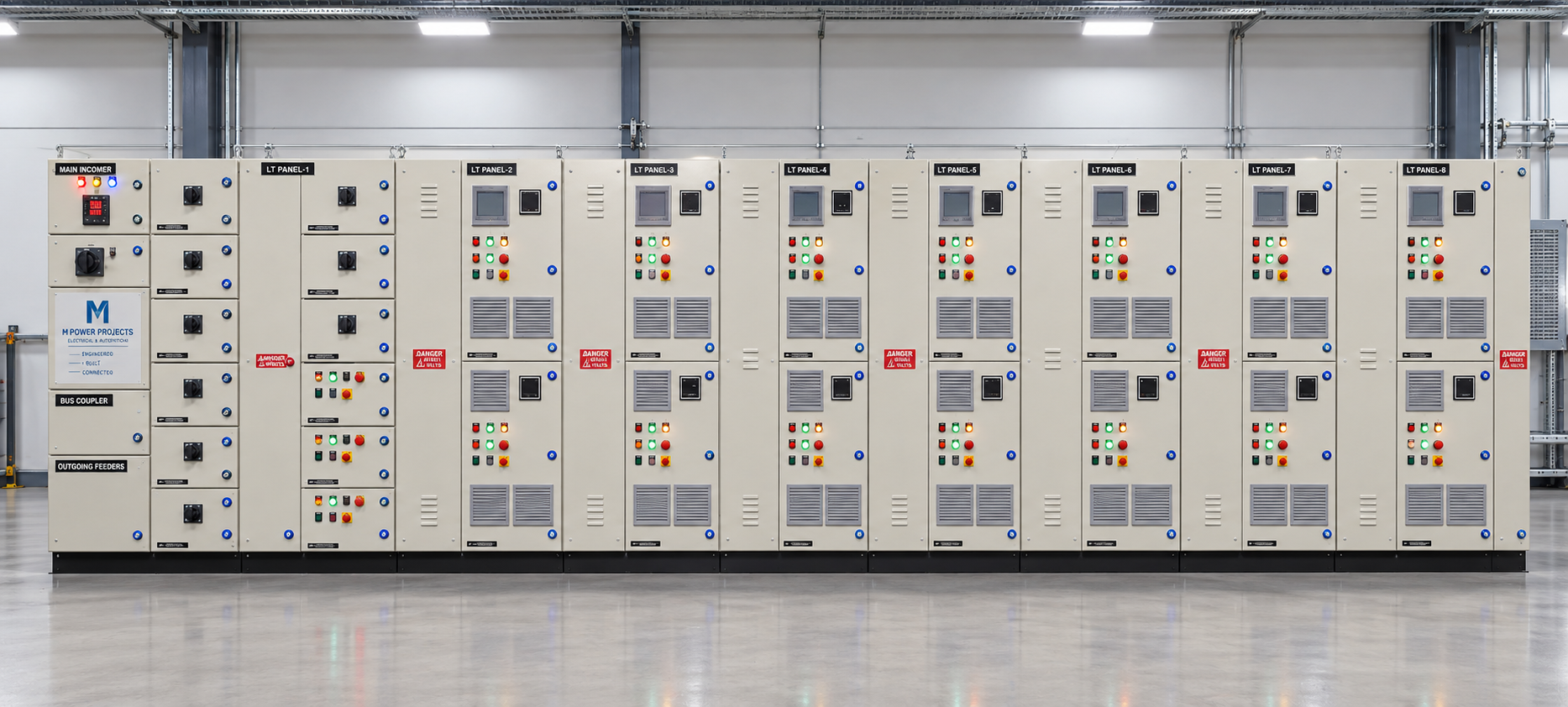 M-Power VFD MCC panel combining motor control and variable-frequency-drive control